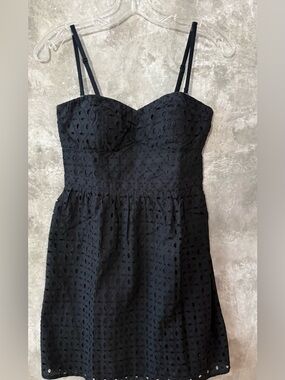 American Eagle Outfitters Black Eyelet Bustier Sundress (Love 20)